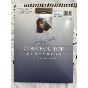 Vintage Jaclyn Smith Silky Sheer Control Top Pantyhose Sz B ~ Soft Beige